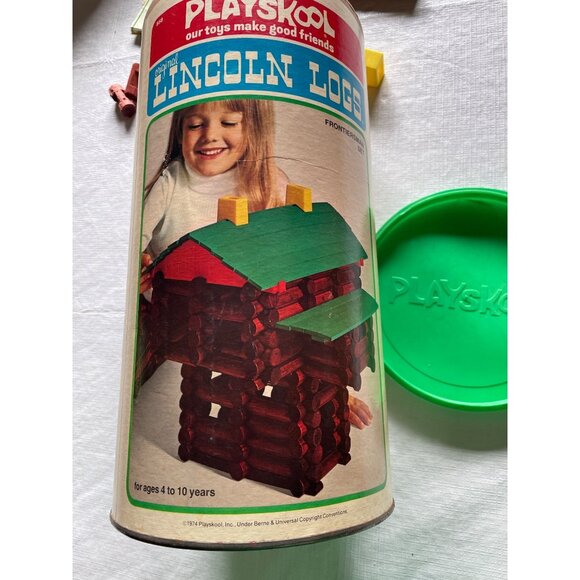 Vintage Lincoln Logs Frontierman Set Playskool 1974 Edition Original Box - Picture 5 of 16